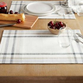 Better Homes & Garden Monday Plaid Placemat, Beige, 14"W x 20"L, 1 Piece