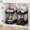 2 Tier Under Sink and Bathroom Organizer , Pull Out Cabinet Organizer for Kitchen Sink Storage, Black