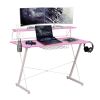 Techni Sport TS-200 Carbon Computer Gaming Desk with Shelving, Pink