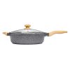 Prairie Signature 6 Quart Cast Aluminum Jumbo Cooker Sauté Pan, Charcoal Speckle