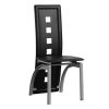 4pcs long backrest square hollow decoration PU leather dining chair round tube black cushion electroplating chair leg N201(Replace encoding13029118)