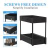 2 Tier Under Sink and Bathroom Organizer , Pull Out Cabinet Organizer for Kitchen Sink Storage, Black