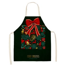 Household Green Series Christmas Dog Linen Apron Used In Kitchen (Option: Style 10-38x47cm)