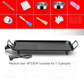 Smoke-free Non-stick Electric Baking Pan Household Multi-function Electric Barbecue (Option: Electric Baking Pan Medium-10PCS Set-EU)