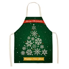 Household Green Series Christmas Dog Linen Apron Used In Kitchen (Option: Style 5-38x47cm)