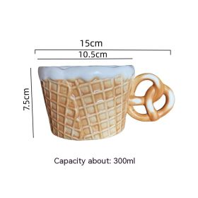 Creative Biscuits Series Ceramic Tableware Household (Option: 417 Brown Cutout Handle Cup)