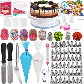 322 Piece Set Cake Turntable Cake Decoration Pattern Decorating Tool (Option: 322 Piece Set Cake Turntable)