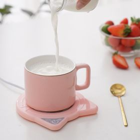 Thermal Cup Pad Intelligent Automatic Heating Mat Hot Milk Coffee Insulation (Option: Cat Lovely Pink Pink Suit Suit-USB)