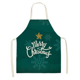 Household Green Series Christmas Dog Linen Apron Used In Kitchen (Option: Style 22-65x53cm)